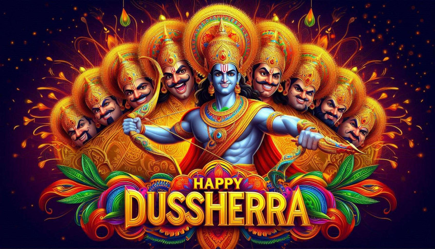 Fun Happy Dussehra gifs for social media sharing