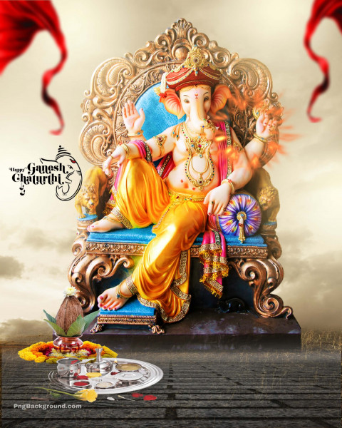 Ganesha Chaturthi PicsArt Editing Background