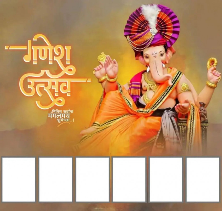 Ganpati Bappa Banner Editing Material HD Background