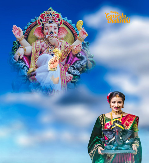 Ganpati Bappa Morya Girl CB Picsart Editing Background HD Download