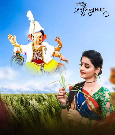 Ganpati Bappa Morya Girl CB Picsart Editing Background HD Download