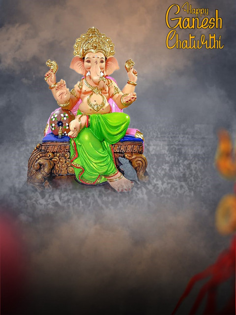 Ganpati Bappa Morya Marathi Banner Editing HD Background Download DP