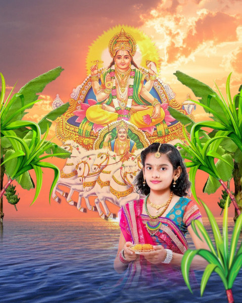 Girl Chhath Pooja Editing Background