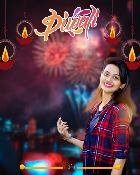 Girl Happy Diwali Editing Background Full HD