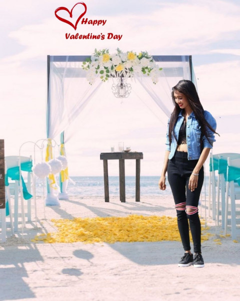 Girl Happy Valentine's Day Love Editing Background HD For PicsArt