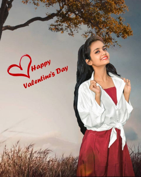 Girl Happy Valentine's Day Love Editing Background HD For PicsArt Cb