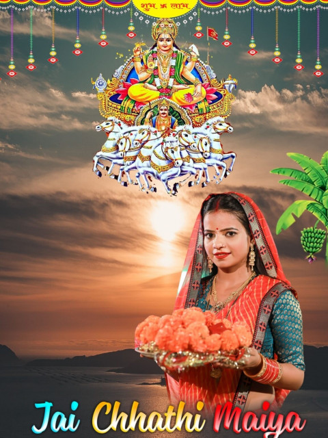 Girl Latest Happy Chhath Puja Background HD for PicsArt CB