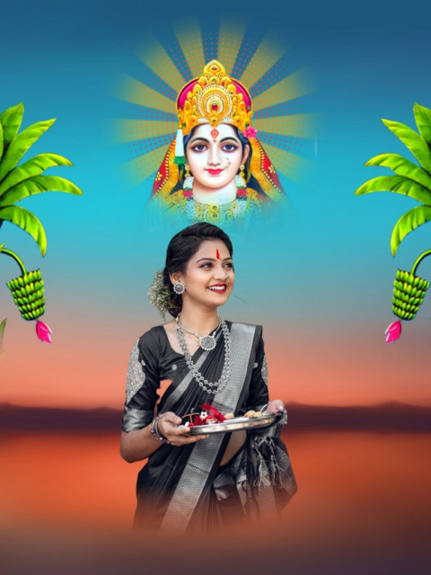 Girls Chhath Puja Special Photo Snapseed Editing Background