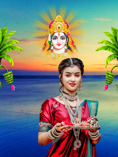 Girls Chhath Puja Special Snapseed Photo Background Full HD