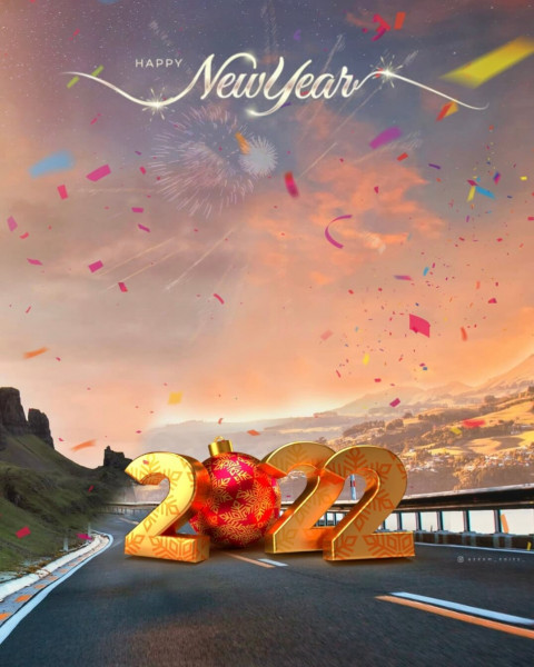 Golden Happy New Year 2022 PicsArt Editing Background