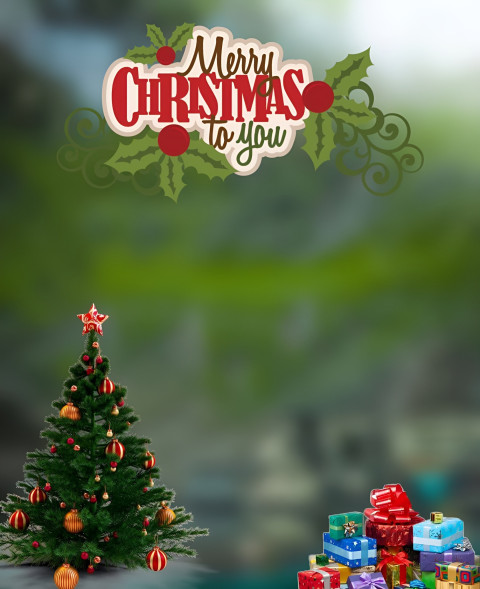 Green Christmas Tree Images HD For Photo Editing New Blur Background