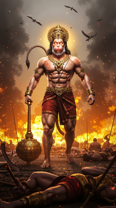 Hanuman Ji Full Screen Mobile Background Wallpaper And Ios