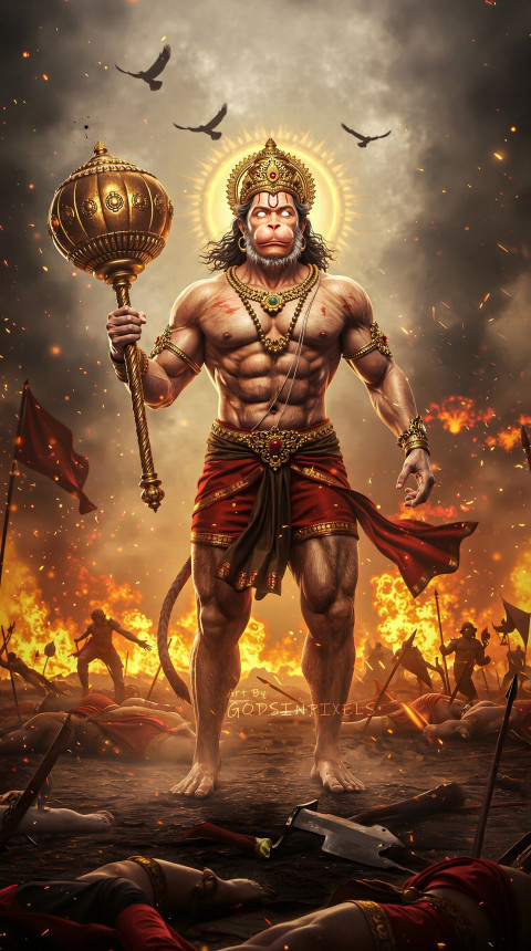 Hanuman Ji Full Screen Mobile Background Wallpaper And Ios Stock