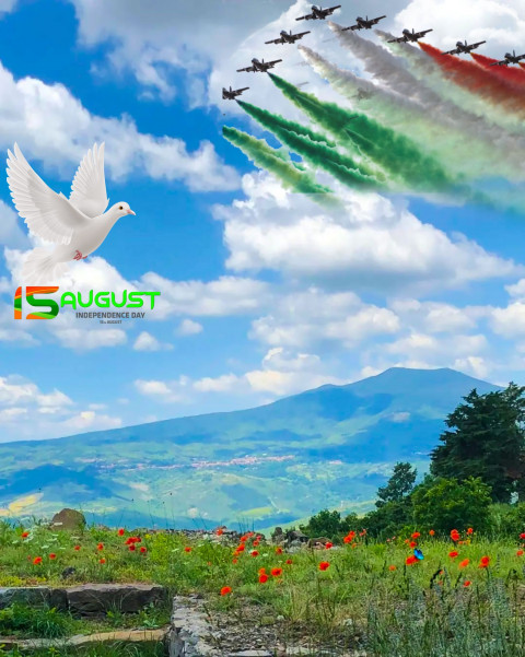 Happy 15 August Background With Indian Tiranga Flag For Picsart
