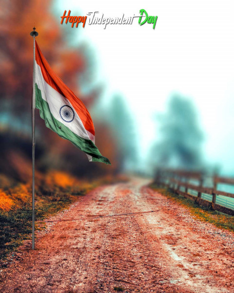 Happy 15 August Background With Indian Tiranga Flag For Picsart Dp