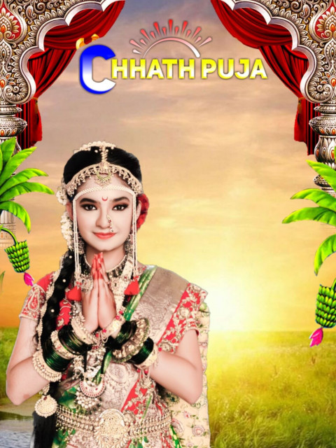 Happy Chhath Puja CB Background Free Download With Girl