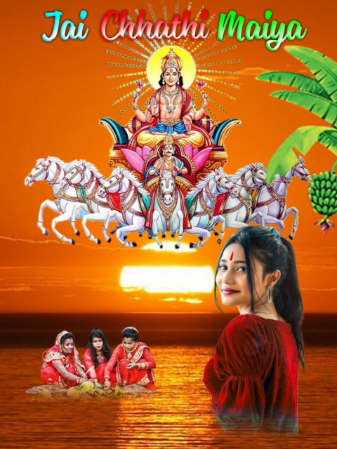 Happy Chhath Puja Girls CB Background HD for PicsArt CB Editing