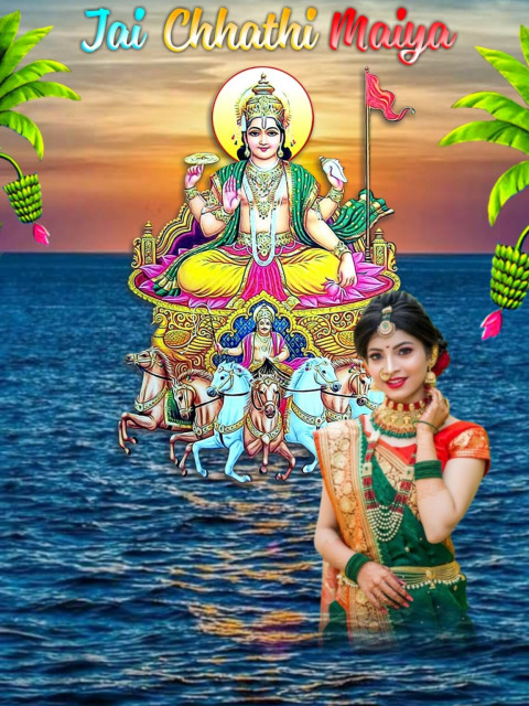 Happy Chhath Puja Girls Photo Snapseed Editing Background