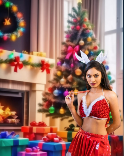 Happy Christmas CB Editing HD Background Download With Girl