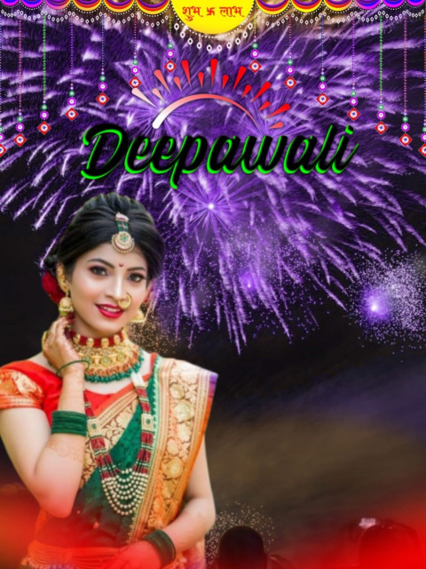 Happy Deepawali Editing Background Images with Girls
