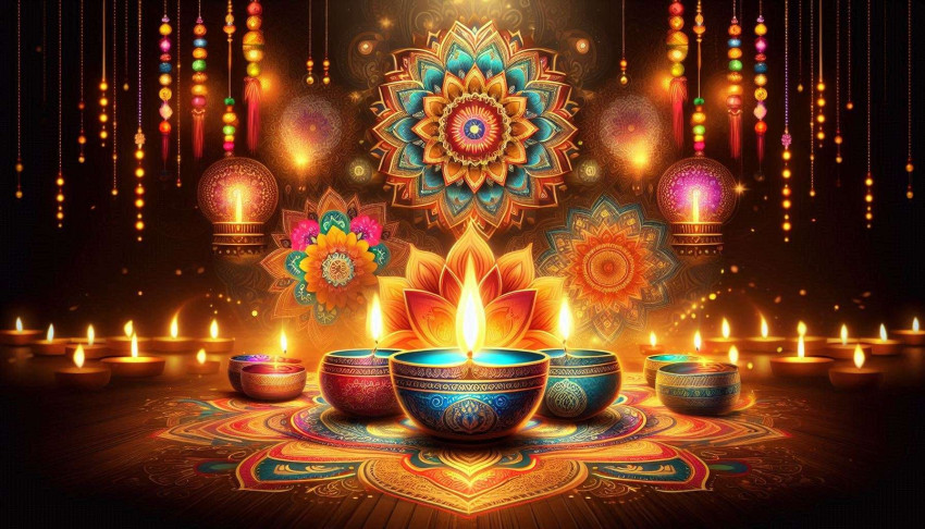 Happy Diwali 2024 Background for greetings and cards