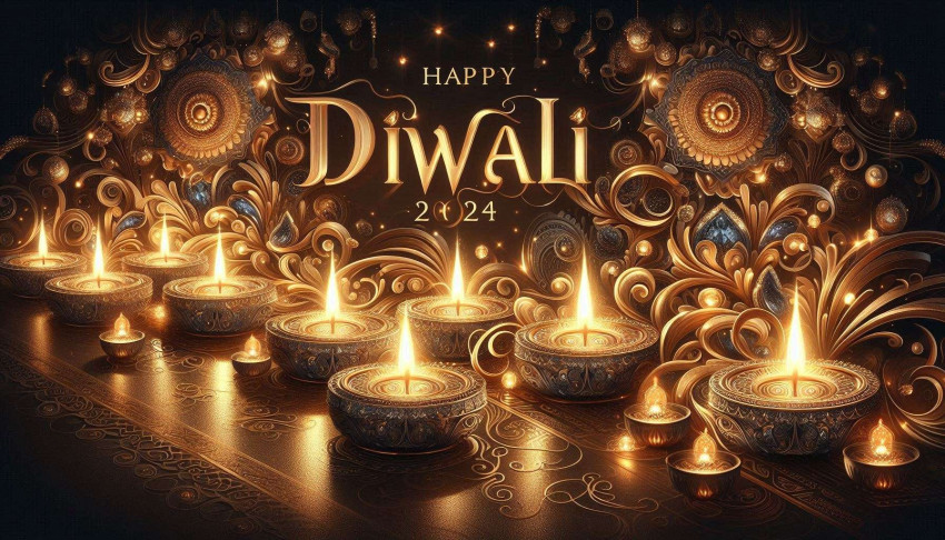 Happy Diwali 2024 Photos With Sparkling Firework Effects