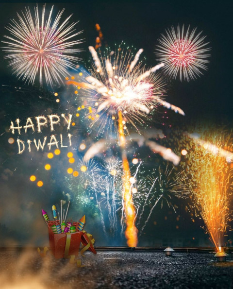 Happy Diwali Background For Editing HD Picsart