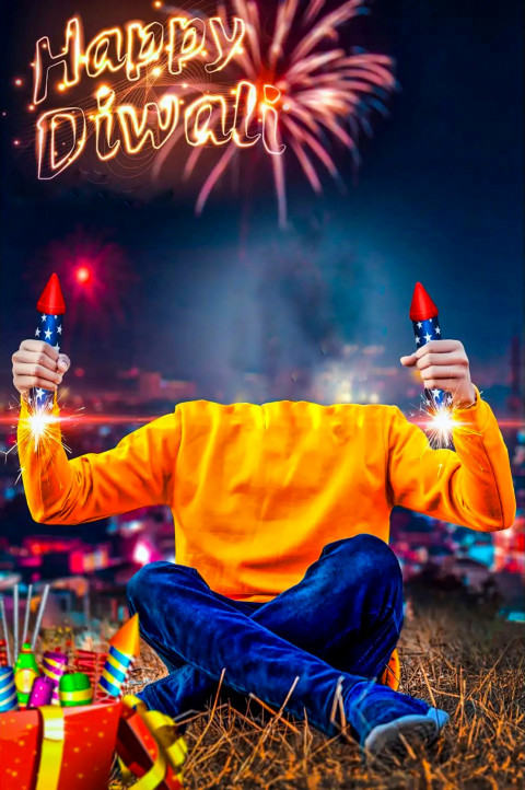 Happy Diwali Boy Without Head CB Background Download
