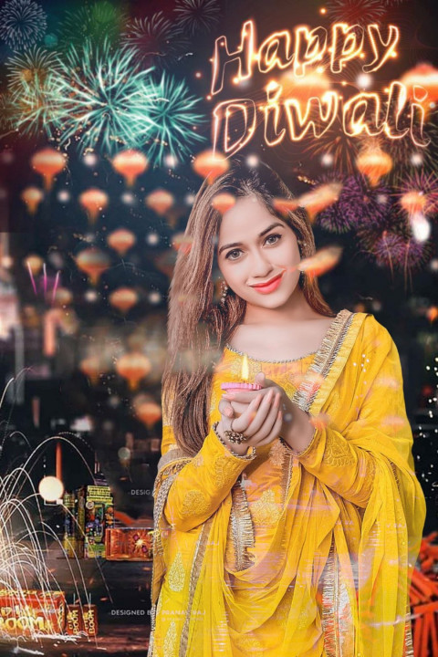 Happy Diwali CB PicsArt Photo Editing Background With Girl Saree
