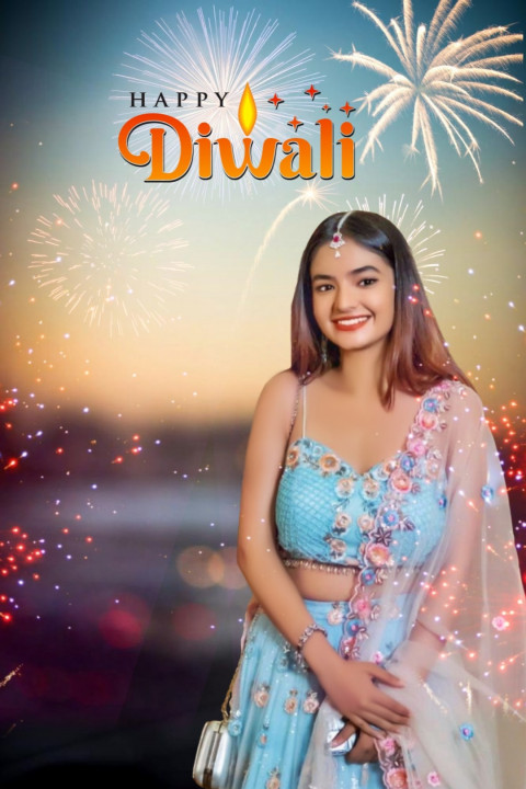 Happy Diwali CB PicsArt Photo Editing Background With Girl Saree