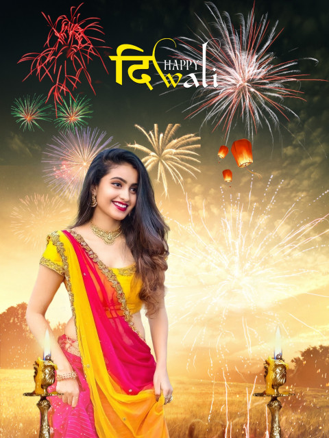 Happy Diwali Editing Background HD With Girl Picsart Photoshop