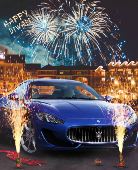 Happy Diwali Editing Background With Car CB PicsArt Photo