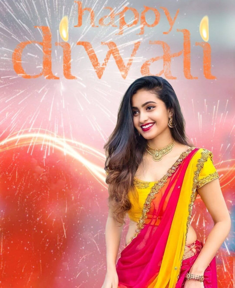 Happy Diwali Editing Background With Cute Girl Images HD