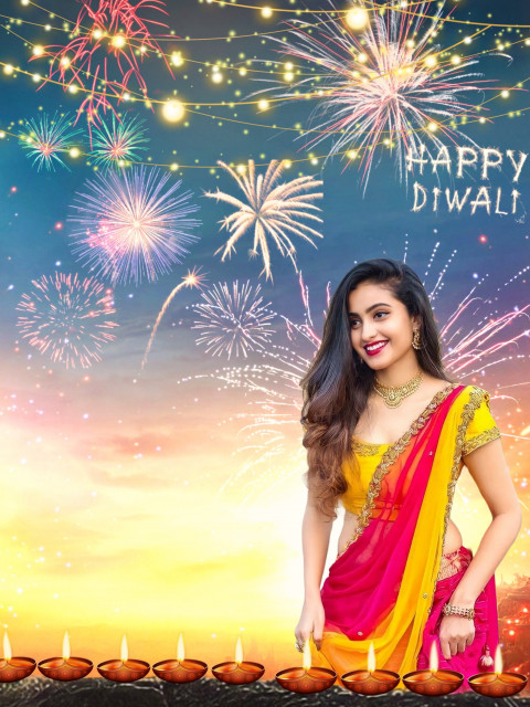 Happy Diwali Editing Background With Girl Picsart Photoshop Photo