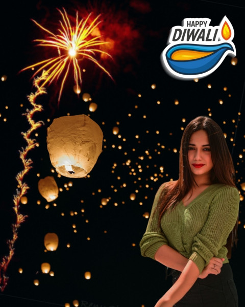 Happy Diwali Firework Background HD Girl