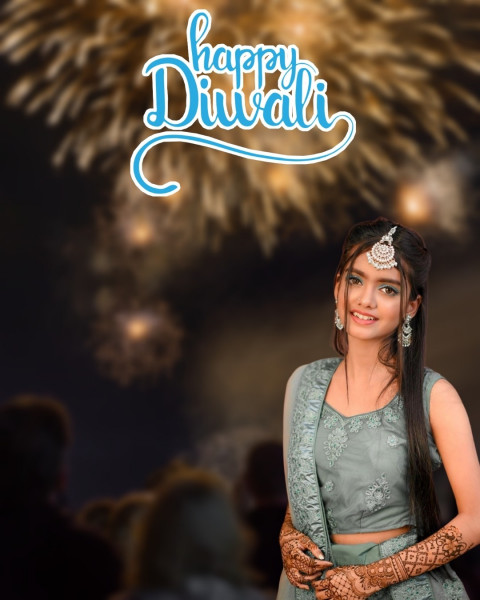Happy Diwali Full Hd Background With Girl Download