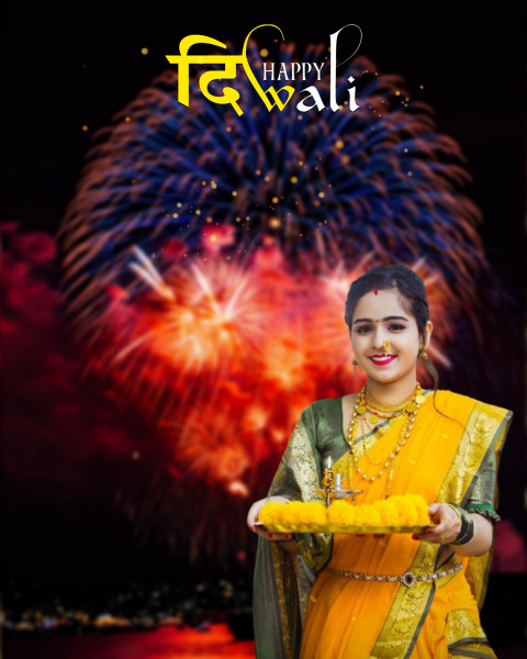 Happy Diwali Girl CB PicsArt Photo Editing Background