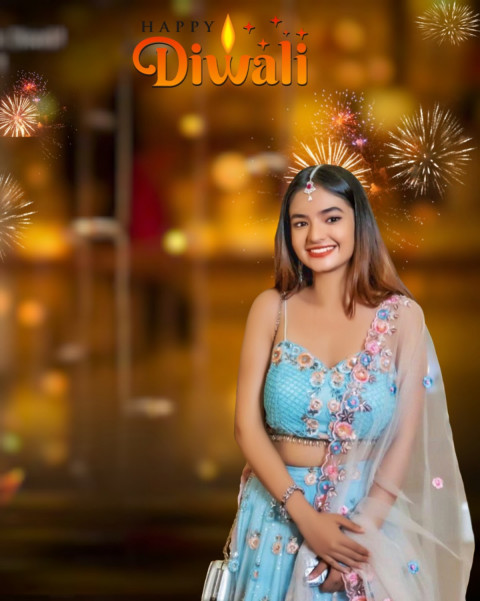 Happy Diwali Girl CB PicsArt Photo Editing Background