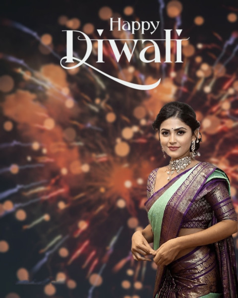 Happy Diwali Girl Photo Editing Background