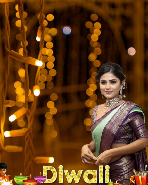 Happy Diwali Hd Backgrounds Girl For CB PicsArt Editing