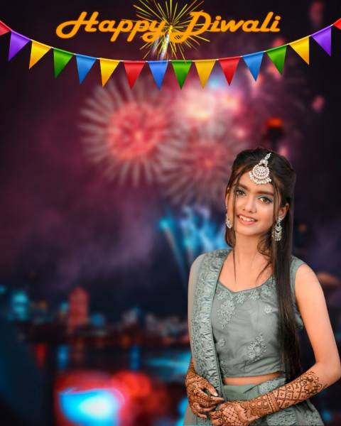 Happy Diwali Hd Backgrounds With Girl Download Free