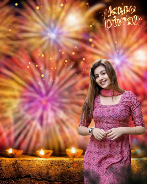 Happy Diwali Photo Editing Background With Girl For CB PicsArt