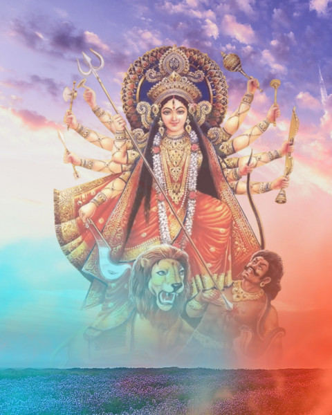Happy Durga Puja Navratri Background For CB
