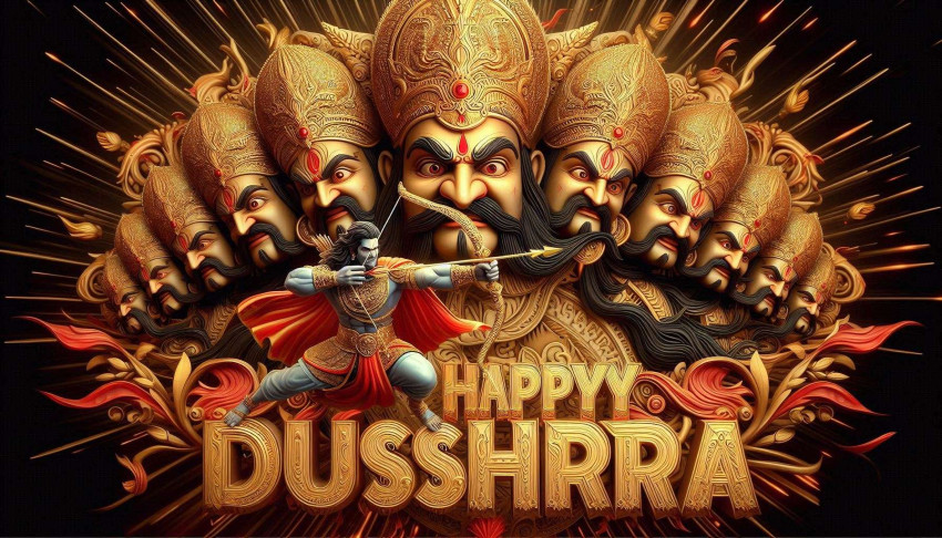 Happy Dussehra photo collages for social media