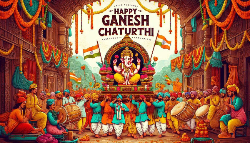 Happy Ganesh Chaturthi 2024 festival greeting cards