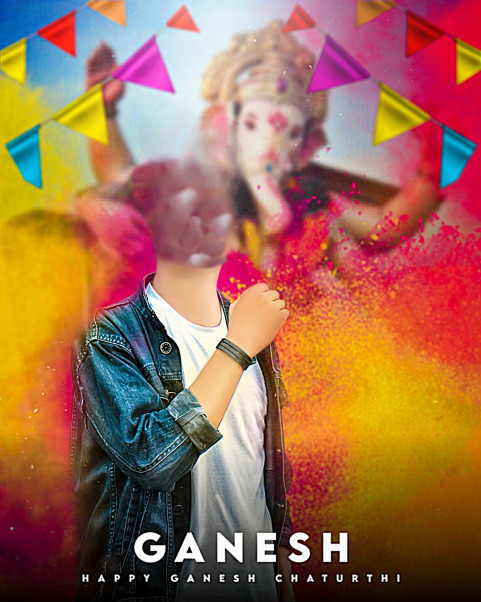 Happy Ganesh Chaturthi Big Size Background Without Face