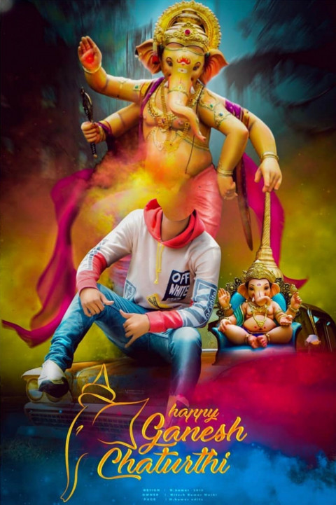 Happy Ganesh Chaturthi Big Size CB Background Witout Head