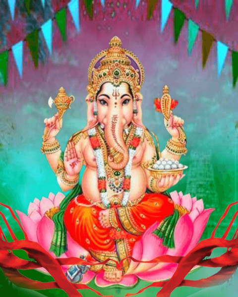 Happy Ganesh Chaturthi CB Background Full HD Download Img
