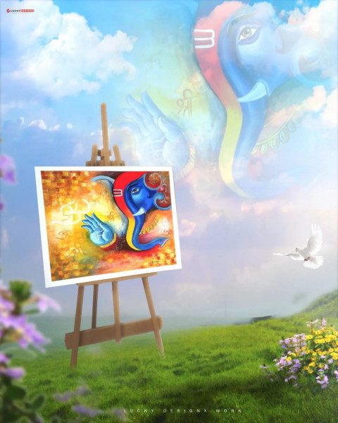 Happy Ganesh Chaturthi Editing CB Background Full HD