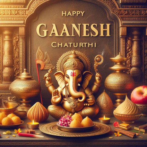 Happy Ganesh Chaturthi elegant and modern graphics